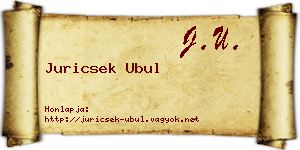 Juricsek Ubul névjegykártya